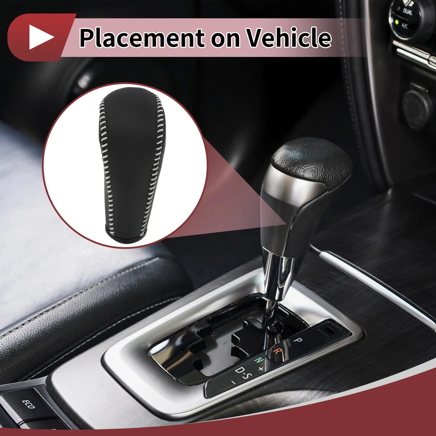 Gear Shift Knob Cover for BMW 3 Series E90 Black Beige (2007-2013)