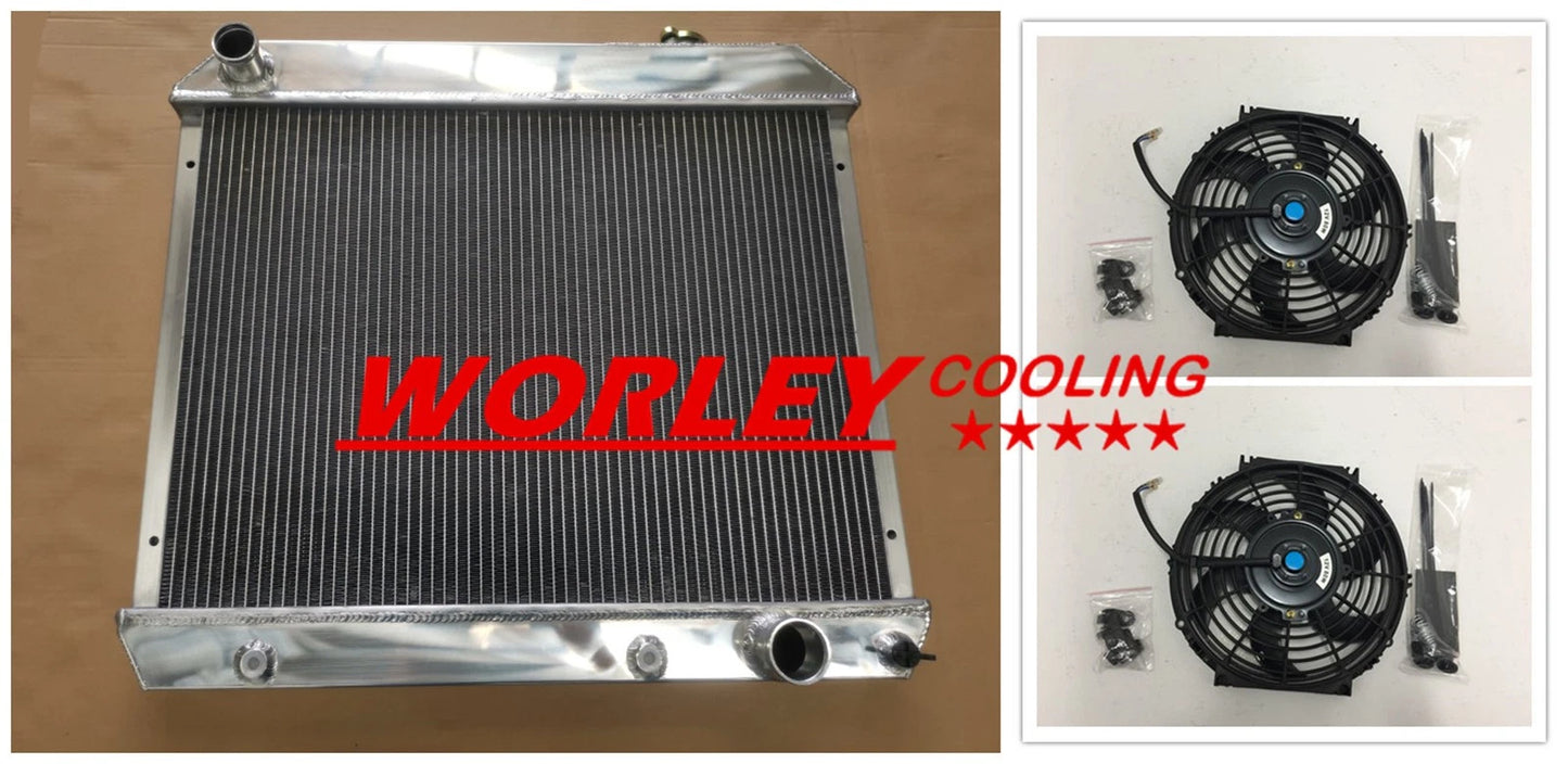 3ROW Aluminum Radiator & Fans for Chevy Truck C10 C20 C30 (1963-1966)