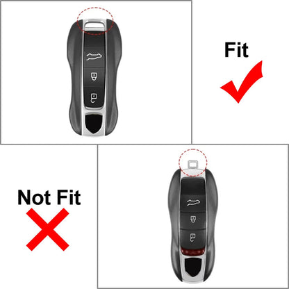 Black Smart Key Fob Cover Case for Porsche Cayenne Panamera 911 Macan (2010-2023)