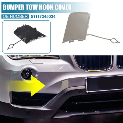 Front Bumper Tow Hook Cover for BMW X1 E84 (2012-2015) Silver Gray