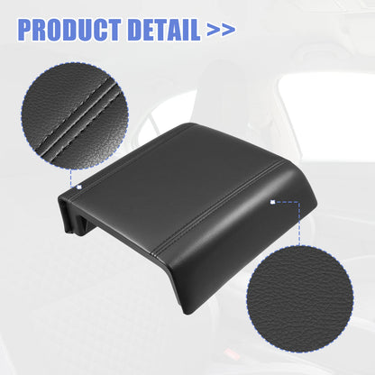 Center Console Lid Armrest Cover for Ford F-150 (2015-2023) Faux Leather Black