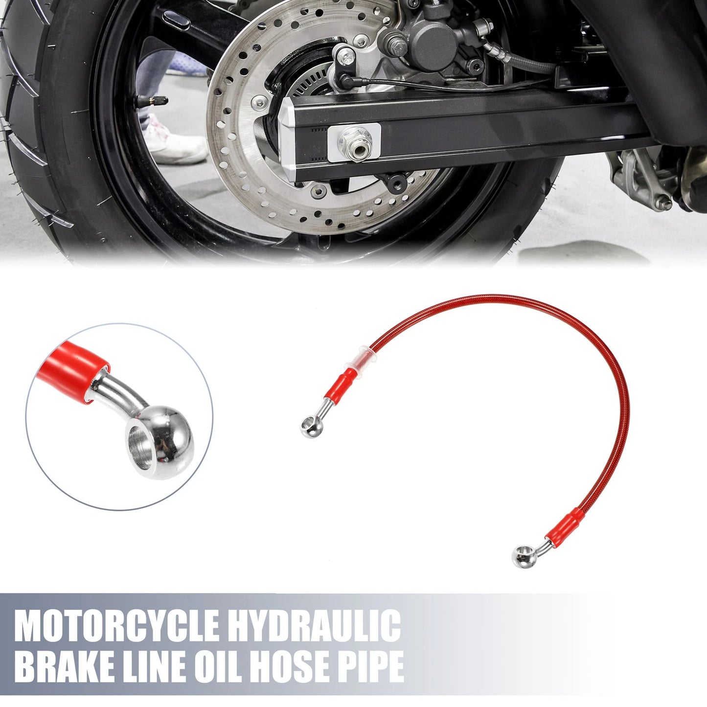 Brake Line 50cm 19.69in 10mm ID Motorcycle Hydraulic Hose Pipe for Motorcycle