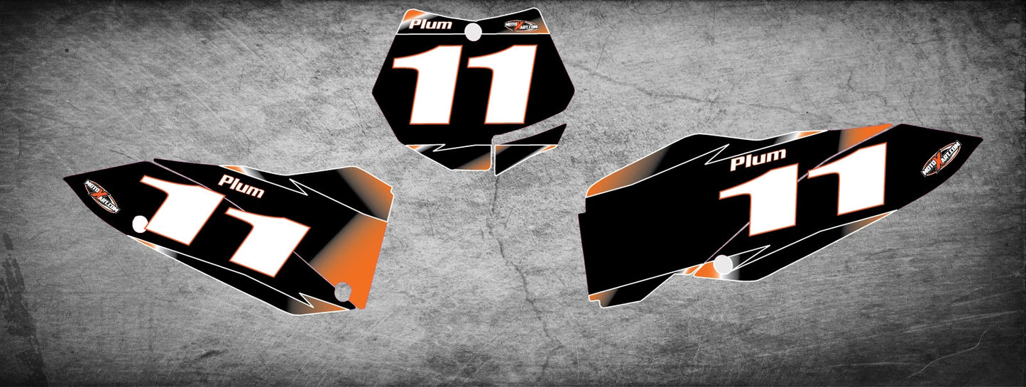 KTM SXF Custom Number Plate Graphics (2007-2010)