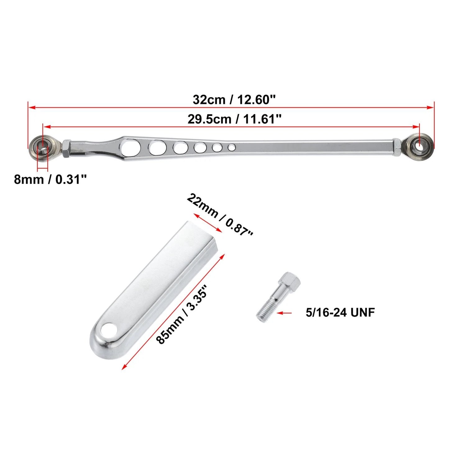 Motorcycle Lever Gear Shift Linkage 6-Hole Silver Tone for Harley Davidson