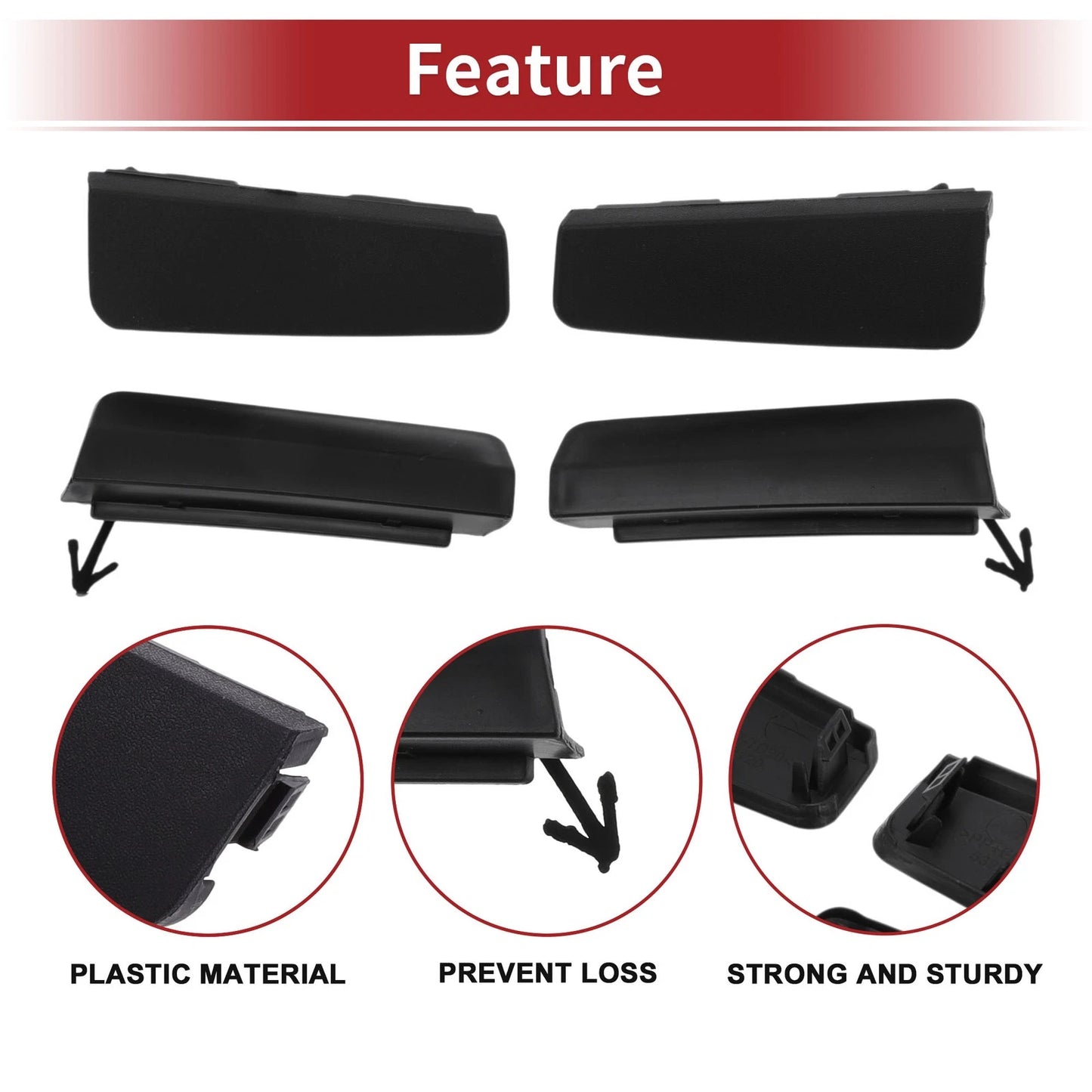 Front Tow Hook Cover for Toyota RAV4 XA50 (2019-2023) Black
