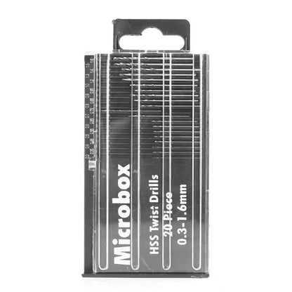 HSS Mini Micro Twist Drill Bit Set 20 x 0.3-1.6mm for Craft Tool with Case