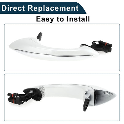 Rear Left Exterior Door Handle for BMW F07 F10 (2010-2017) White Silver Tone