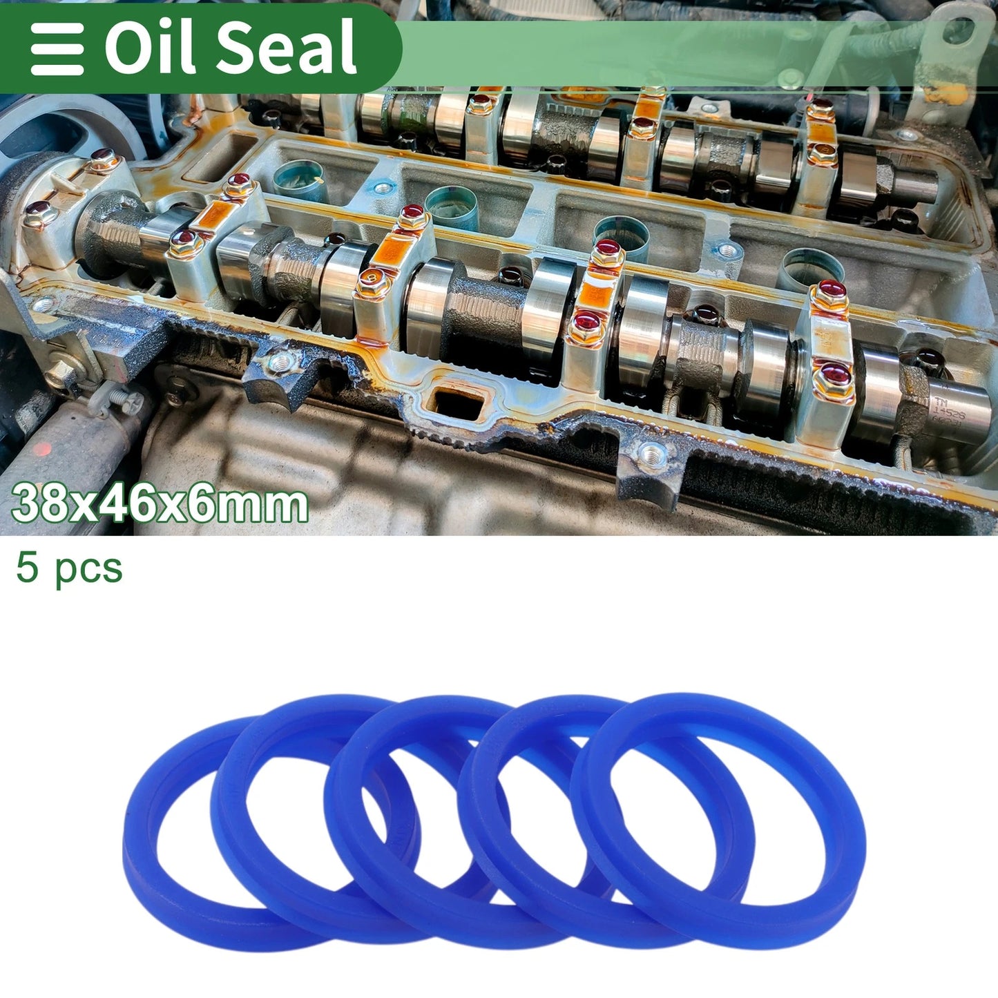 Oil Seal / 38x46x6mm 5 Pcs / Seal Ring Rotary Shaft TPU High Pressure for TPU
