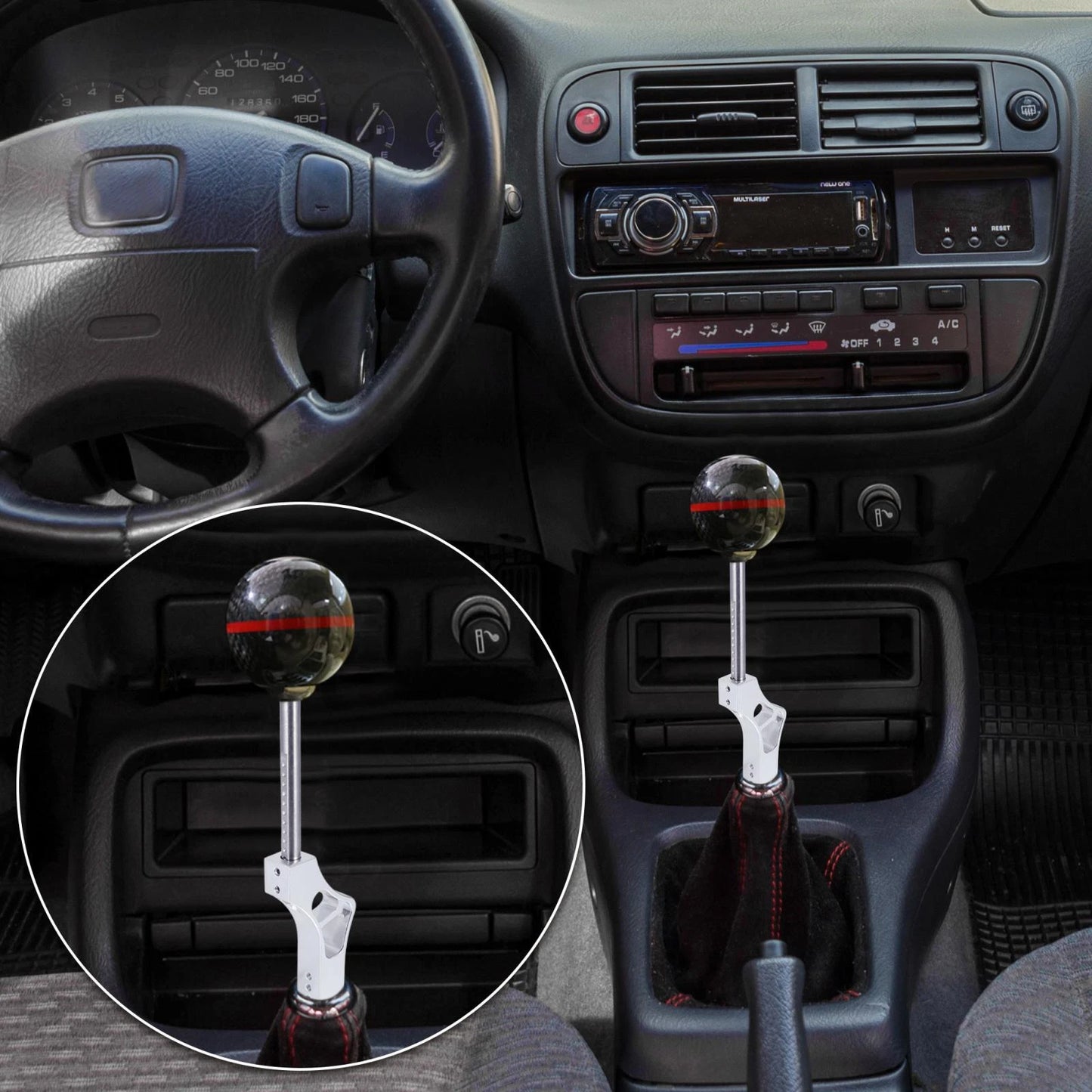 Gear Shift Knob Extender for Honda EG EK Silver Tone M10X1.5 (1992-2000)