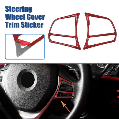 2 x Steering Wheel Cover Trim Stickers Red for BMW 3 4 Series GT (2014-2019)
