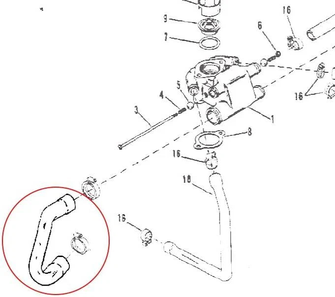 Hose for Mercruiser GM OMC 4.3-5.7L Circulation Pump