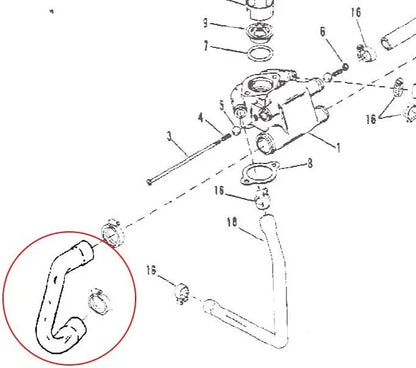 Hose for Mercruiser GM OMC 4.3-5.7L Circulation Pump