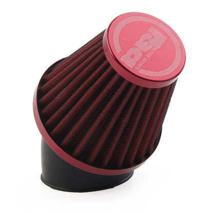 48mm Air Intake Filter Cleaner for Motorcycle - Rubber Bend Inlet, Stainless Steel Mesh