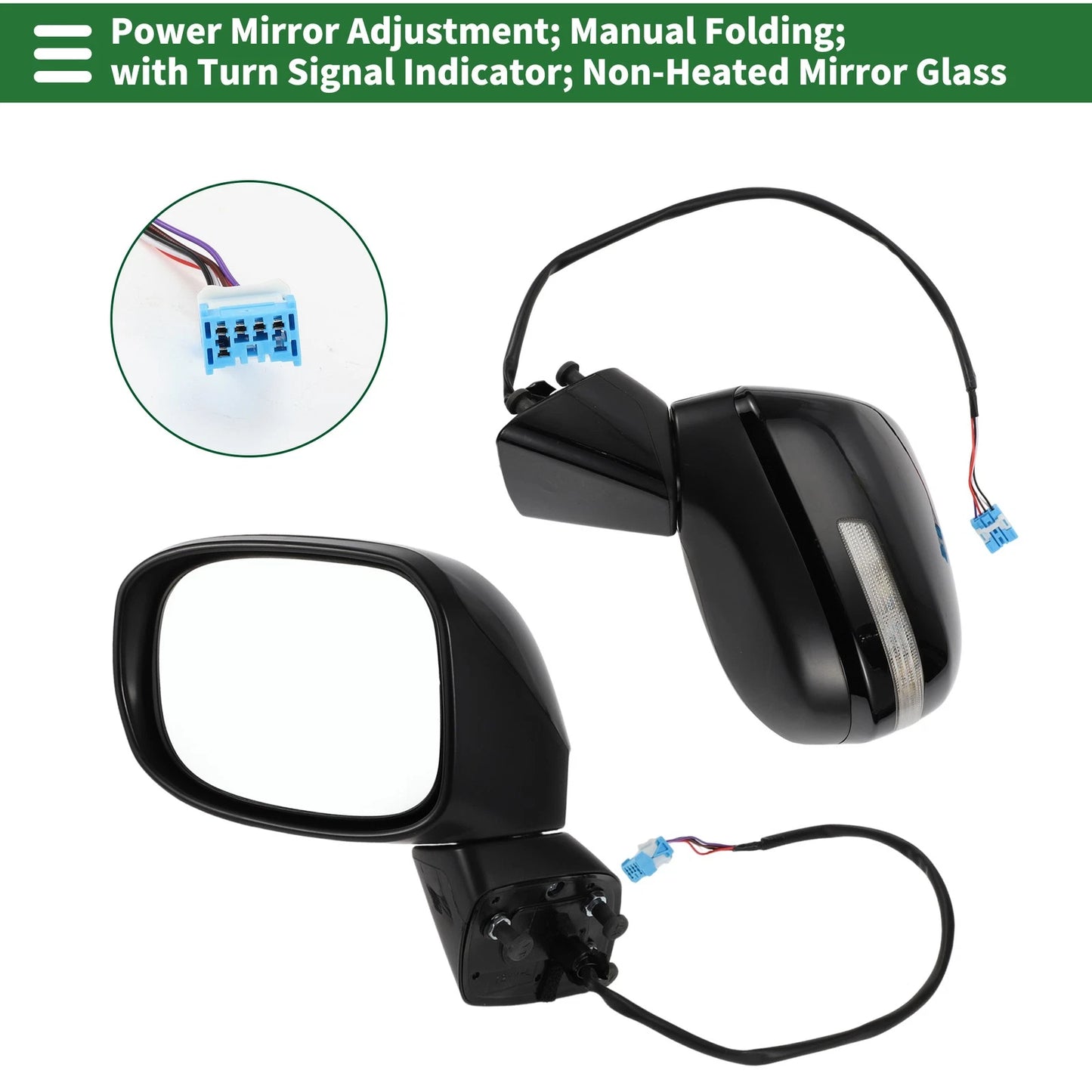 Left Side Door Mirror Replacement for Honda Civic (2016-2021) Gloss Black