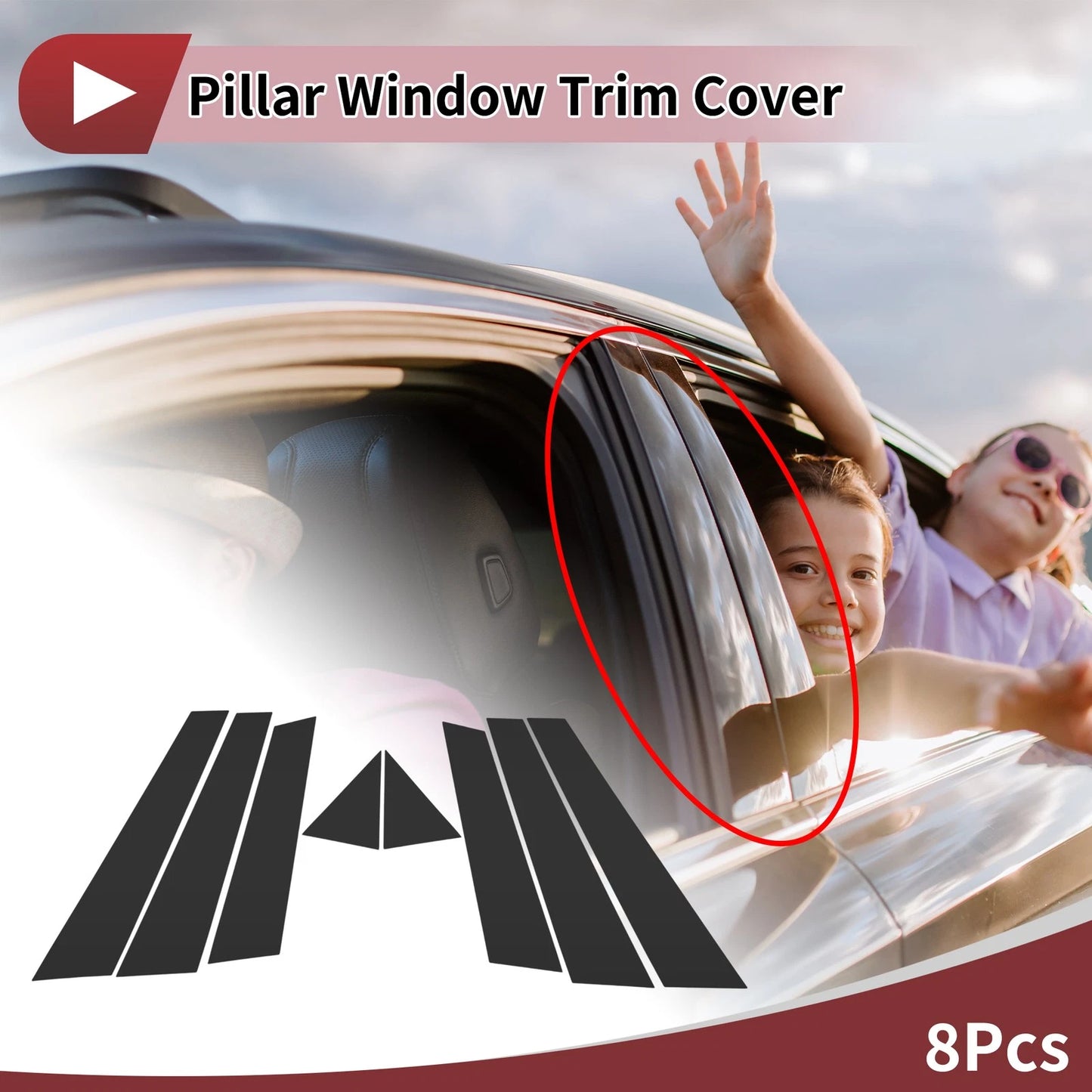 Black Door Pillar Window Trim for Volvo XC60 (2018-2023)