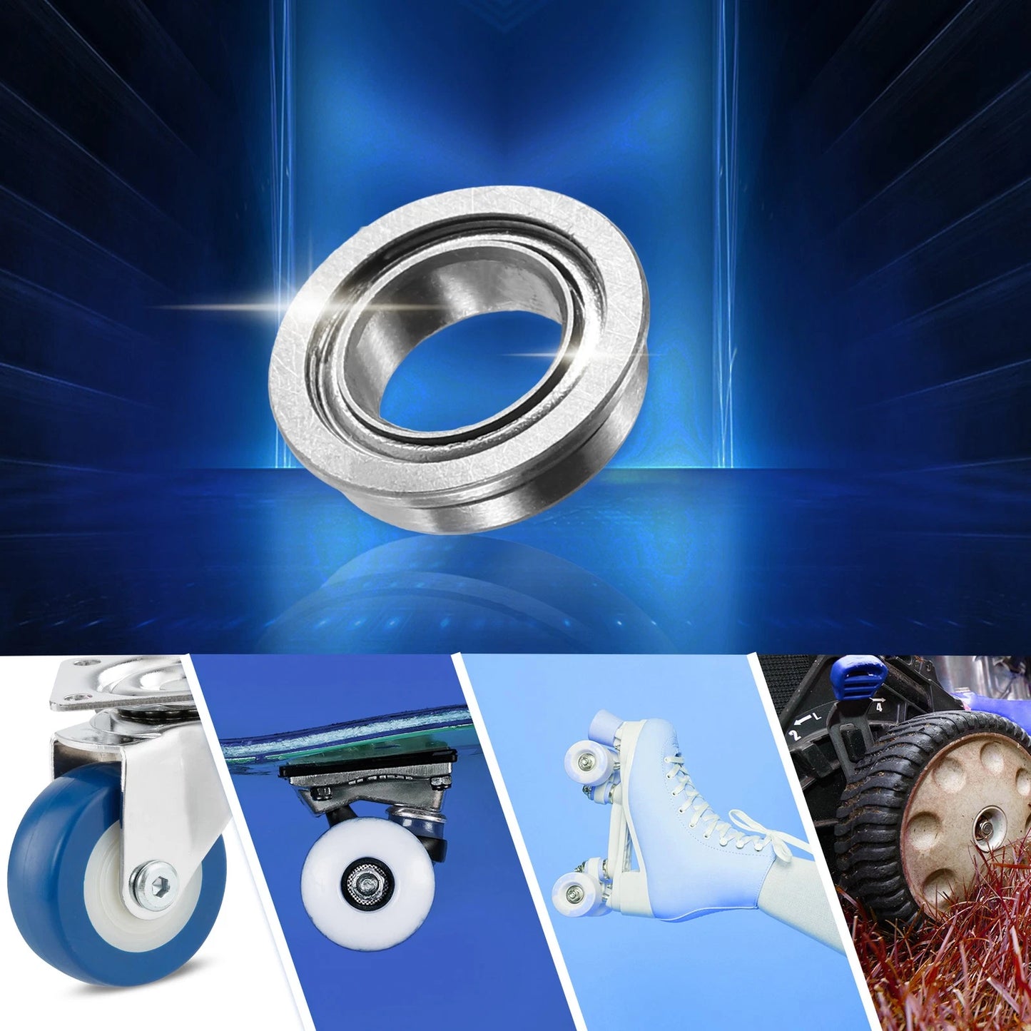 10pcs 5x8x2.5mm Double Metal Shield Flanged Deep Groove Ball Bearings