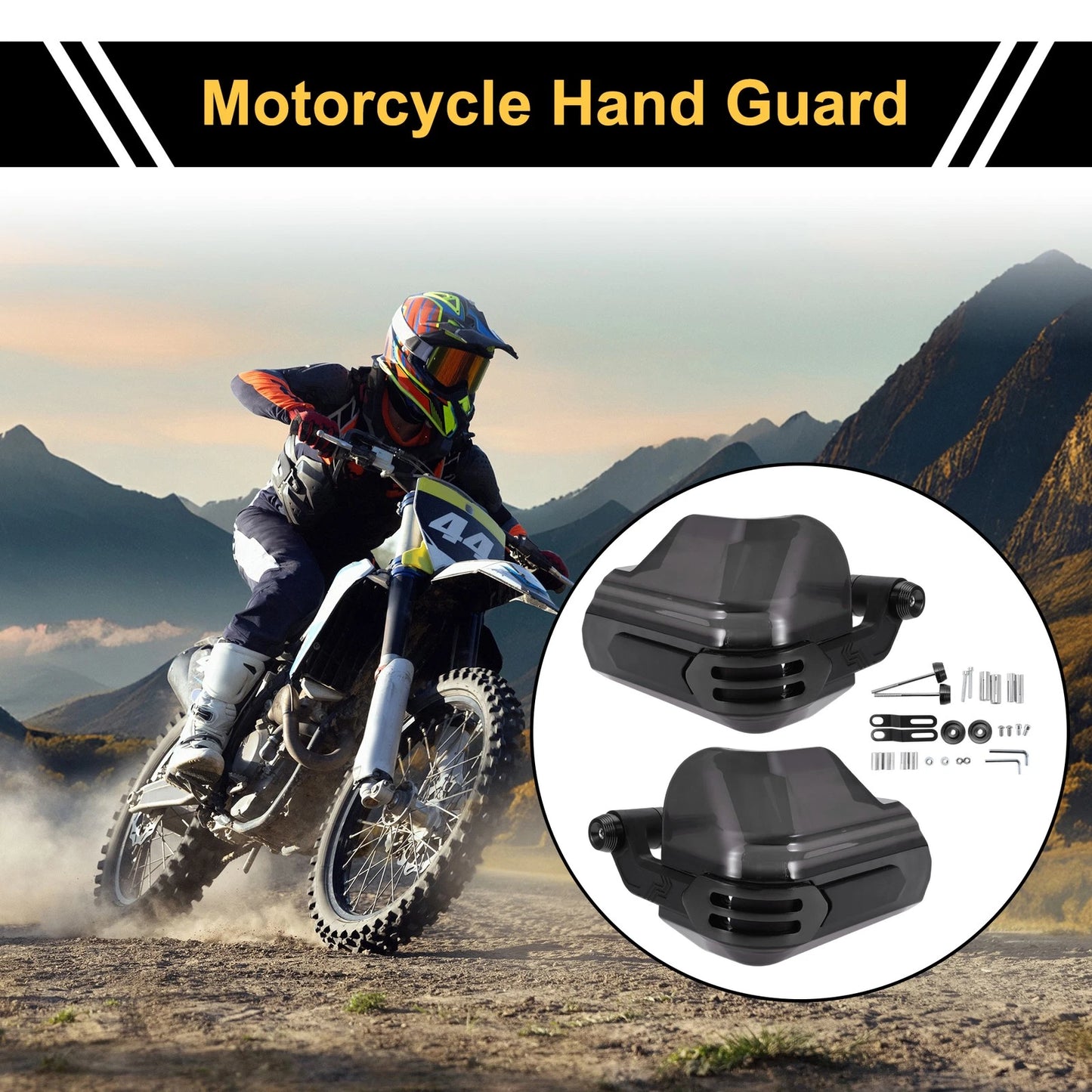 1 Set Universal Hand Guard for Motorcycles Knuckle Protector Black PC