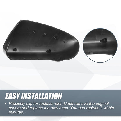Matte Black Right Side Mirror Cover for Nissan Qashqai J10 (2007-2014)