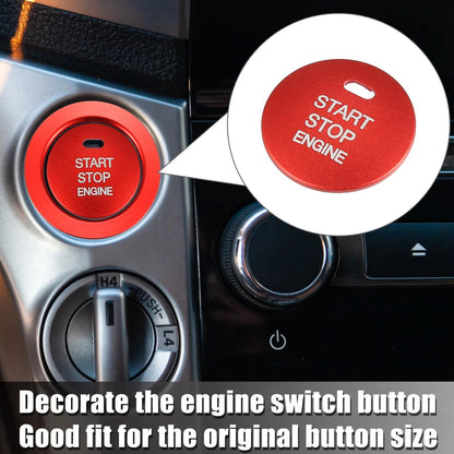 Engine Start Stop Push Button Cover Trim Sticker Kit Red for Subaru (2013–2022)