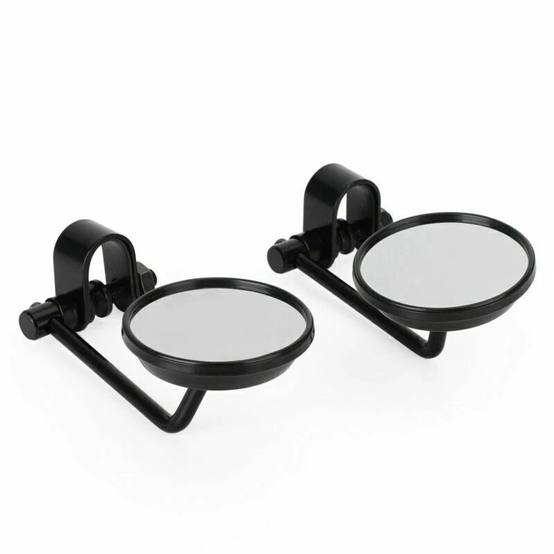 3" Round Motorcycle Mirror with Handlebar Clamp Black for Cafe Racer (2020-2023)