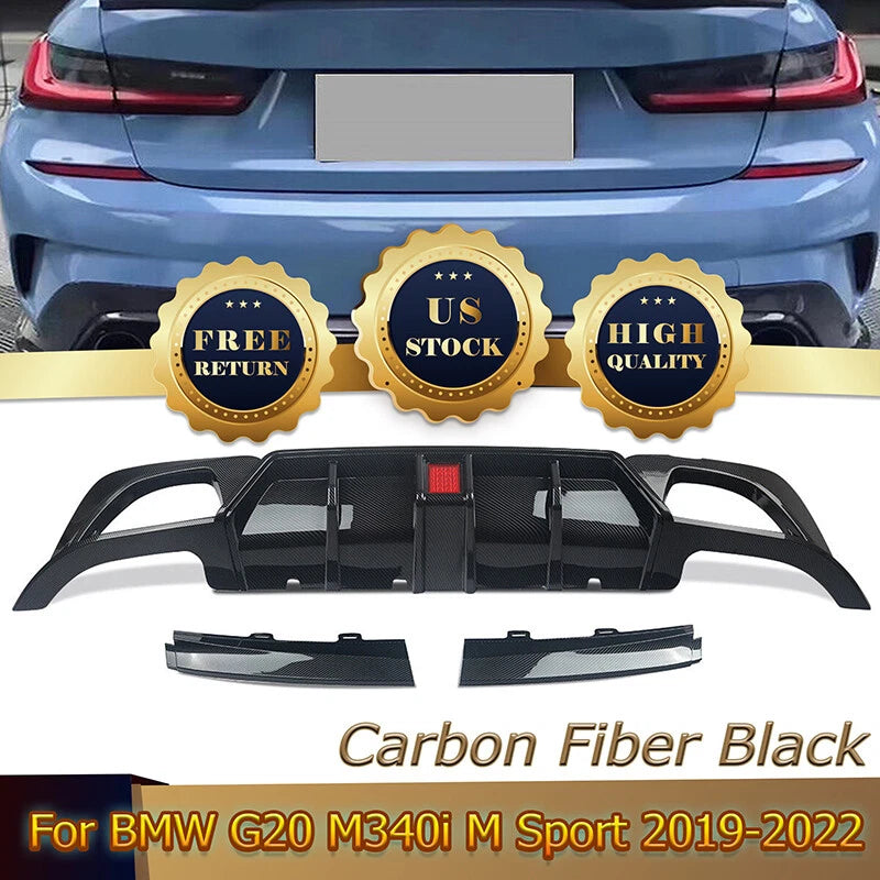 M340i Sport Rear Diffuser Lip with LED Light for BMW G20 G21 G28 (2018-2021)
