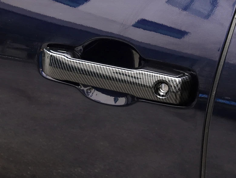 Half Pack Door Handle Lid Cover Trim for 2022-2023 Toyota Tundra Carbon Fiber