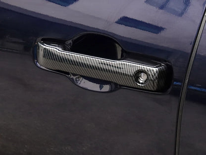 Half Pack Door Handle Lid Cover Trim for 2022-2023 Toyota Tundra Carbon Fiber
