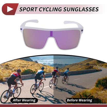 Motorcycle Riding Goggles Purple Lens White Frame Tri-Acetyl Cellulose