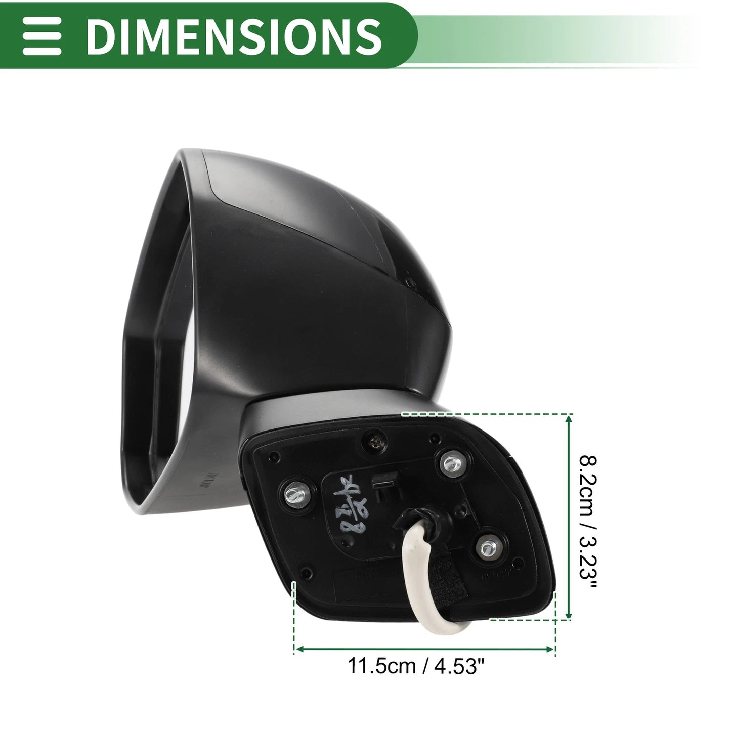 Left Door Mirror for Honda Civic (2012-2015) Manual Folding Gloss Black