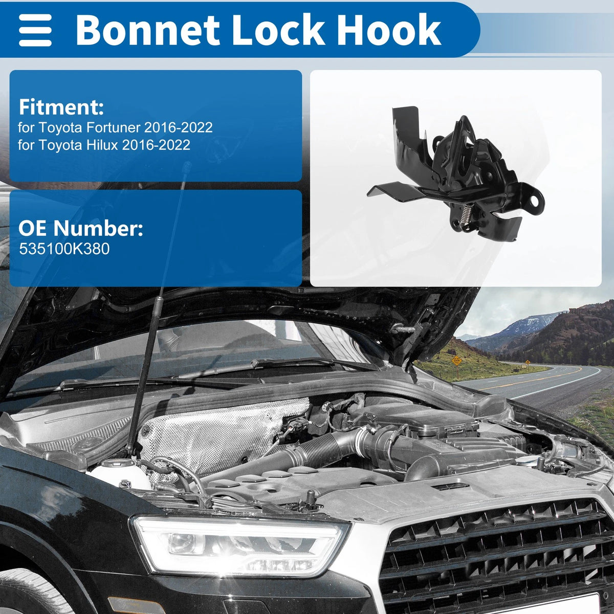 Bonnet Latch Assembly for Toyota Fortuner (2016-2022) - 1 x Quality Replacement