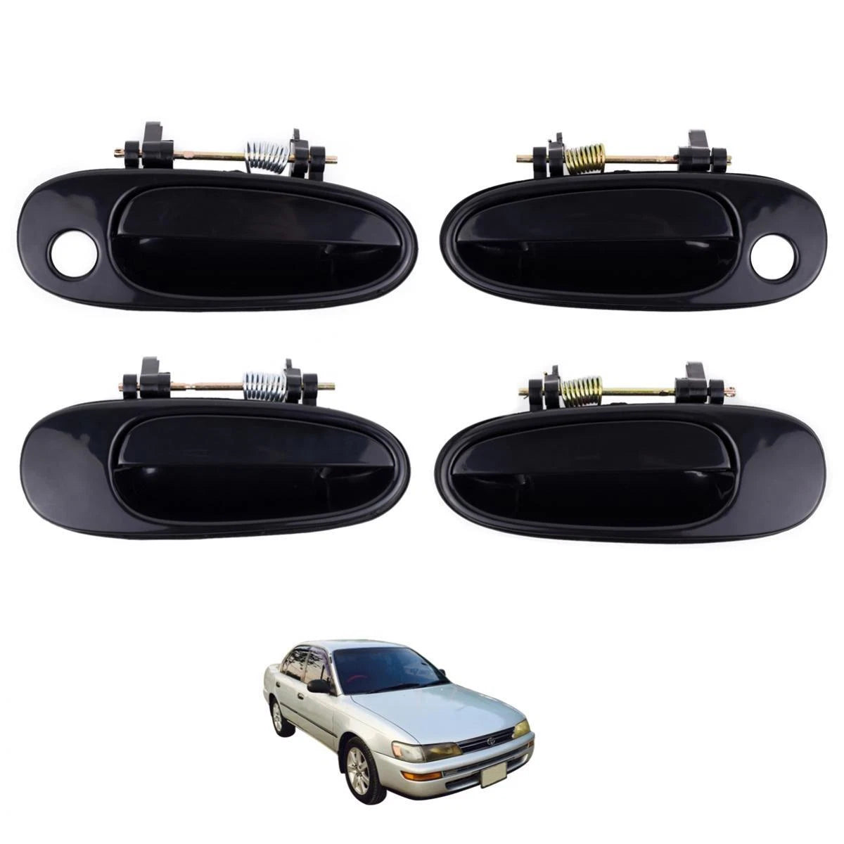 Outer Door Handle Black Set 4 Fits Toyota Corolla AE100 AE101 Sedan 1991-96 D05