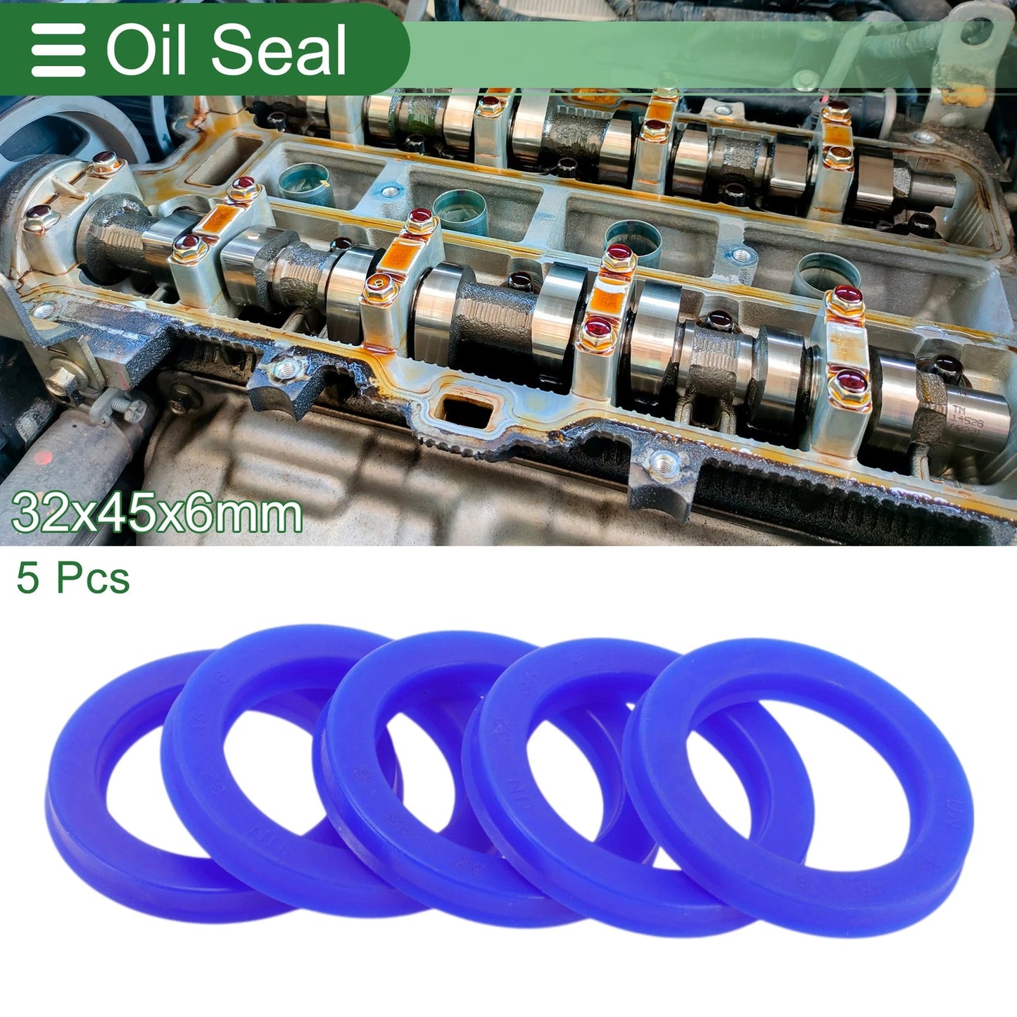 Oil Seal 32x45x6mm 5 Pcs Rotary Shaft Seal TPU High Pressure Blue