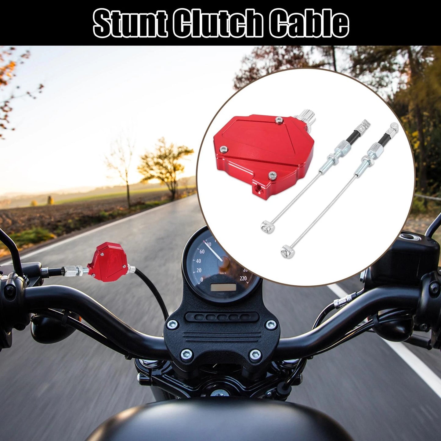 Stunt Clutch Easy Pull Cable Line Clutch Economizer System Red for Motorcycles