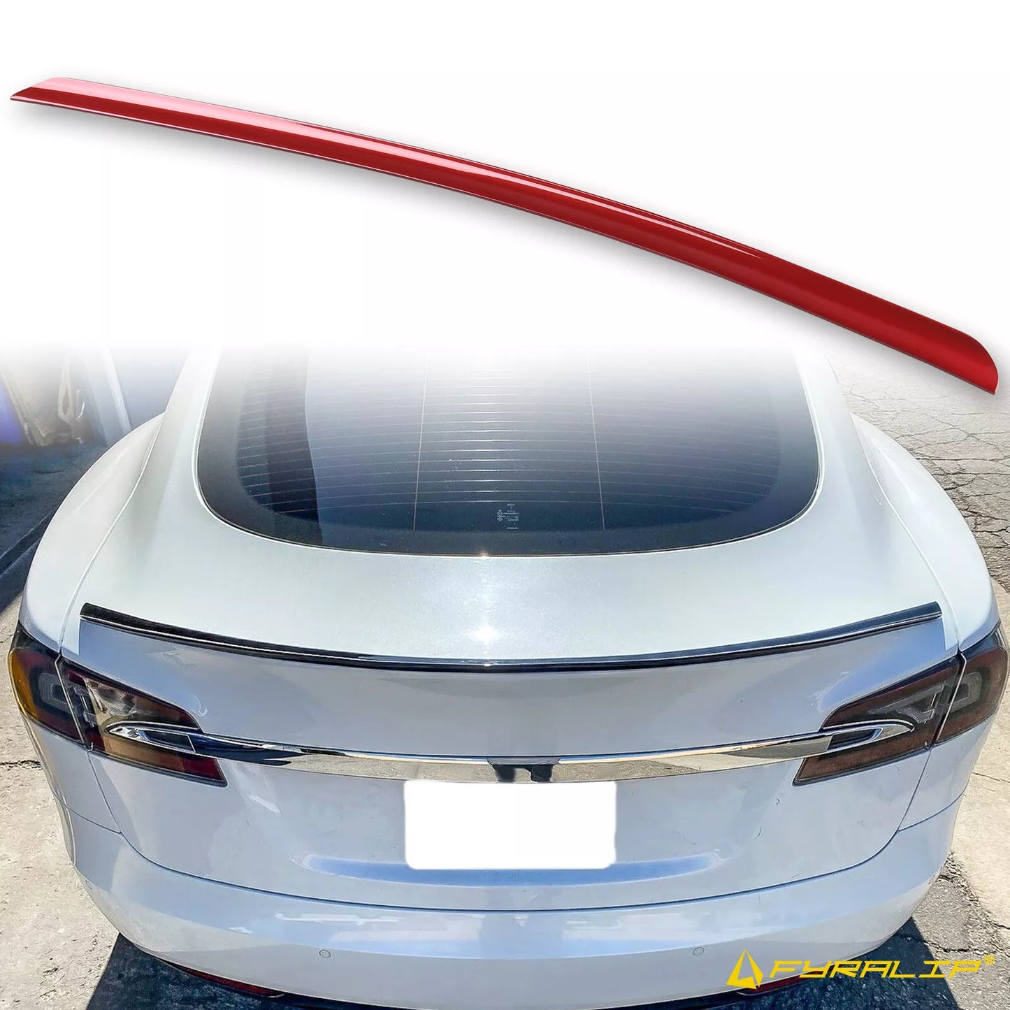 Red Boot Lip Spoiler for Tesla Model S Sedan (2012-2017)