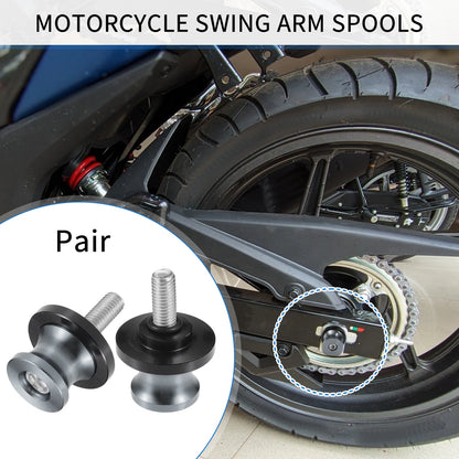 1 Pair Swingarm Spools 8mm CNC Titanium Tone for Motorbike