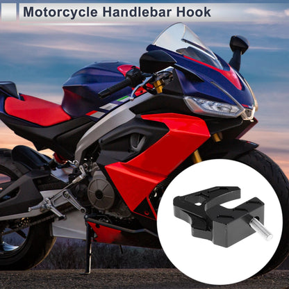 Square Aluminum Alloy Motorcycle Hanging Hook 1 Set Black 50mm Length