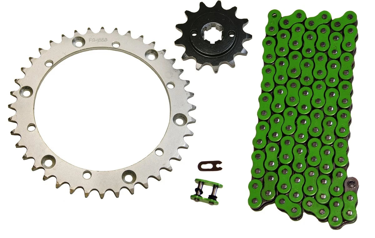 O-Ring Drive Chain & 13/40 Sprockets Green Yamaha Blaster 200