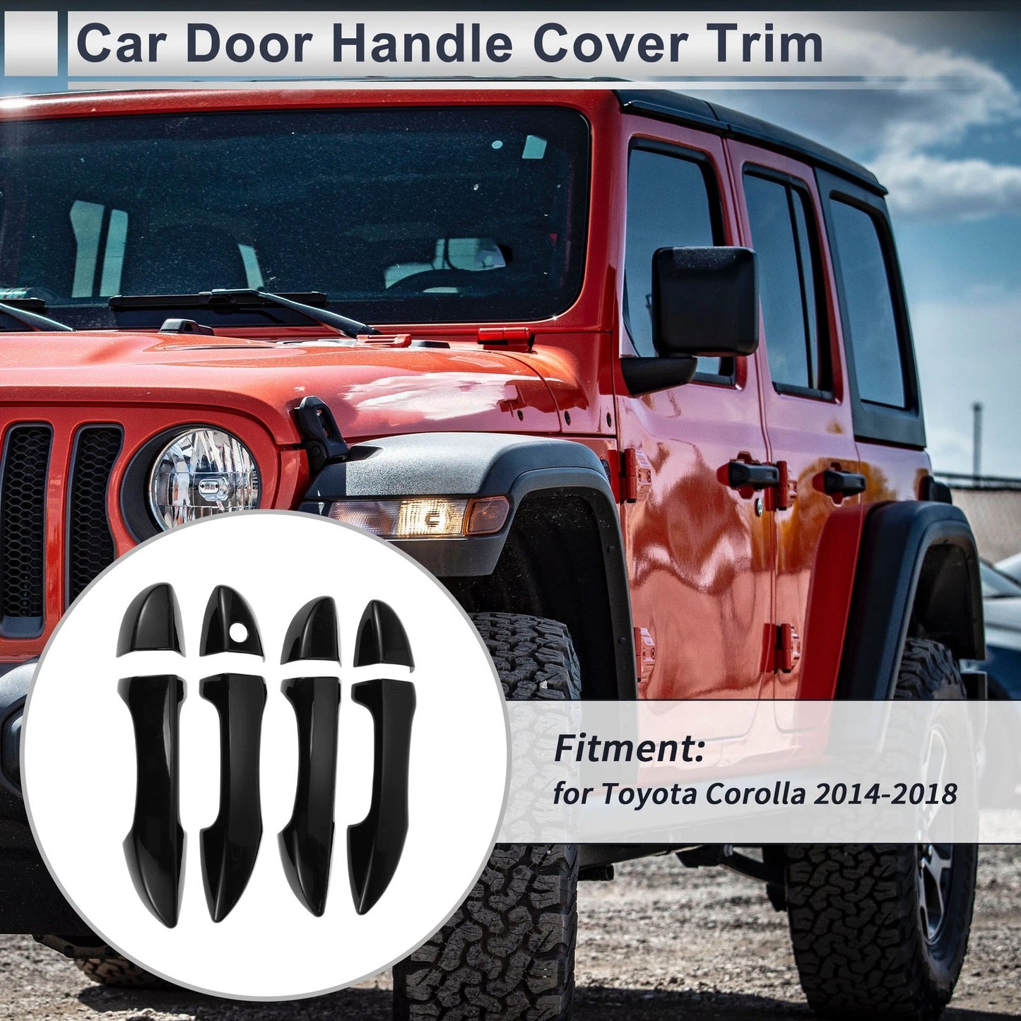 Door Handle Cover Trim / Durable Tailgate Black / for Toyota Corolla