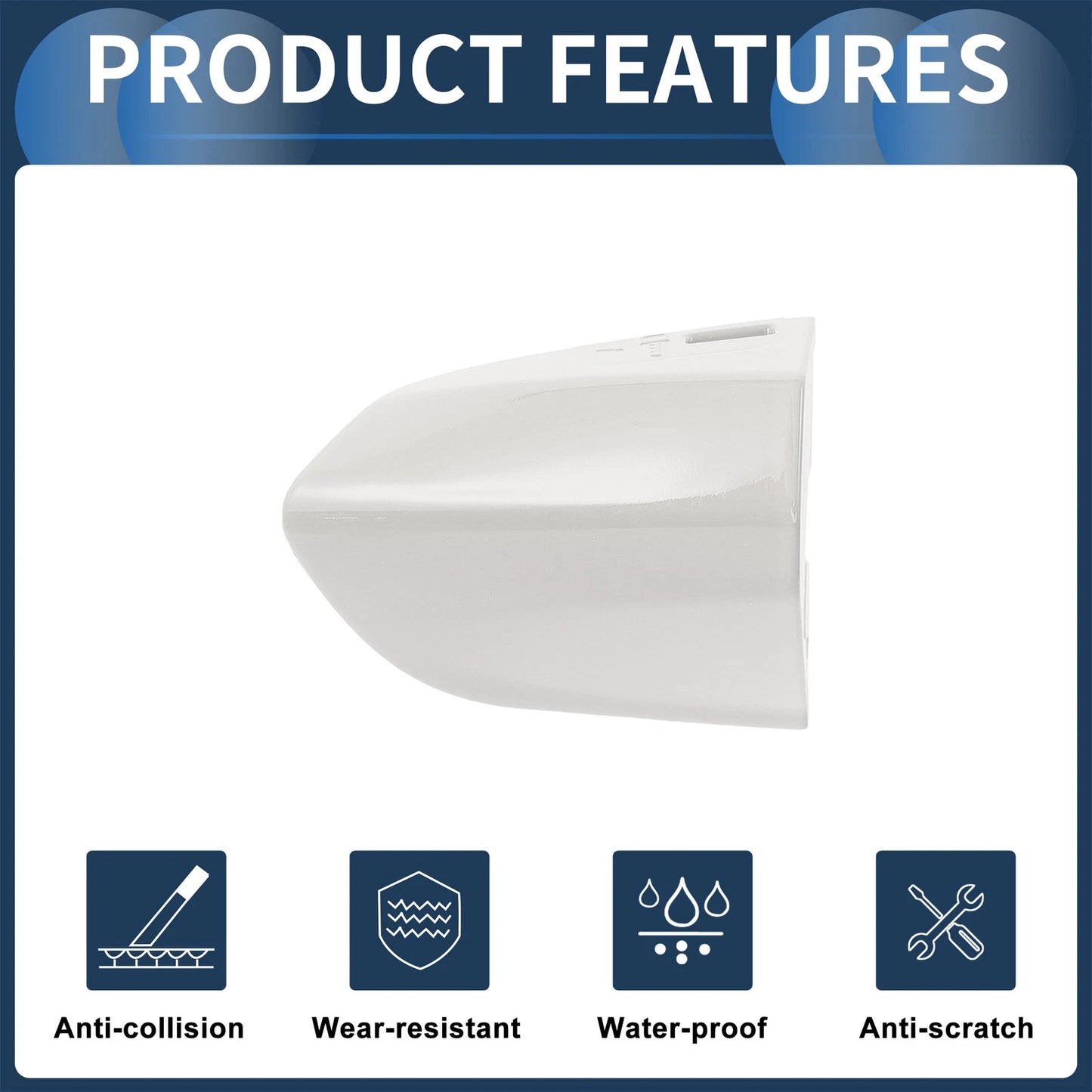 Front Left Door Handle Cover for Ford Mustang (2015-2020) ABS White 1 Pc