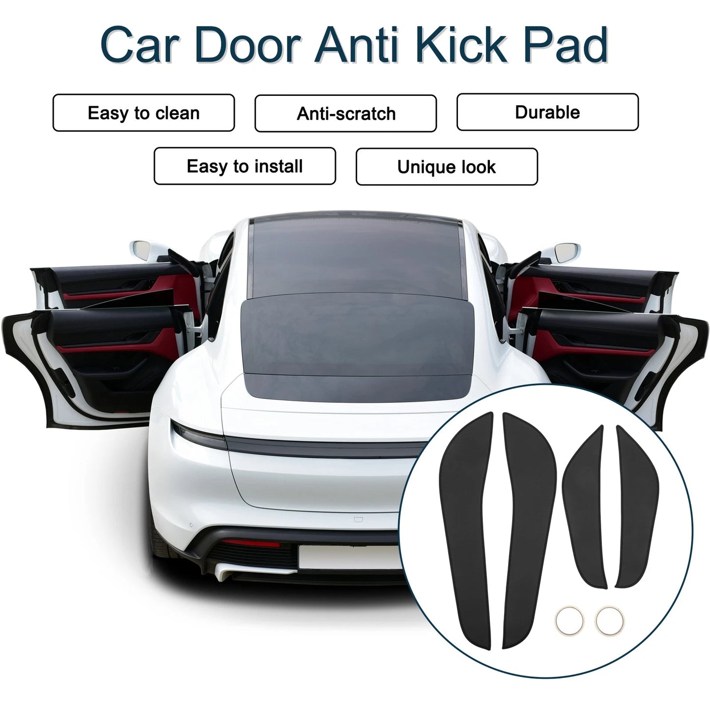 Car Door Anti Kick Pad Sticker Protector Black for Buick Encore (2016–2017)