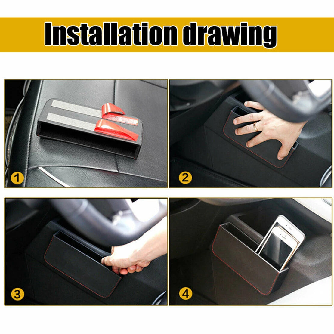 Gear Shift Side Storage Box Console Organizer for Universal Car