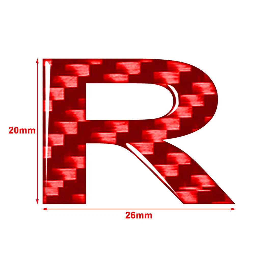 Carbon Red Letter Decals Stickers for Car Badge Emblem - Window Door Wall