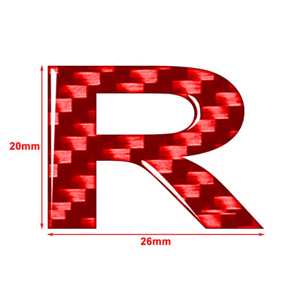Carbon Red Letter Decals Stickers for Car Badge Emblem - Window Door Wall
