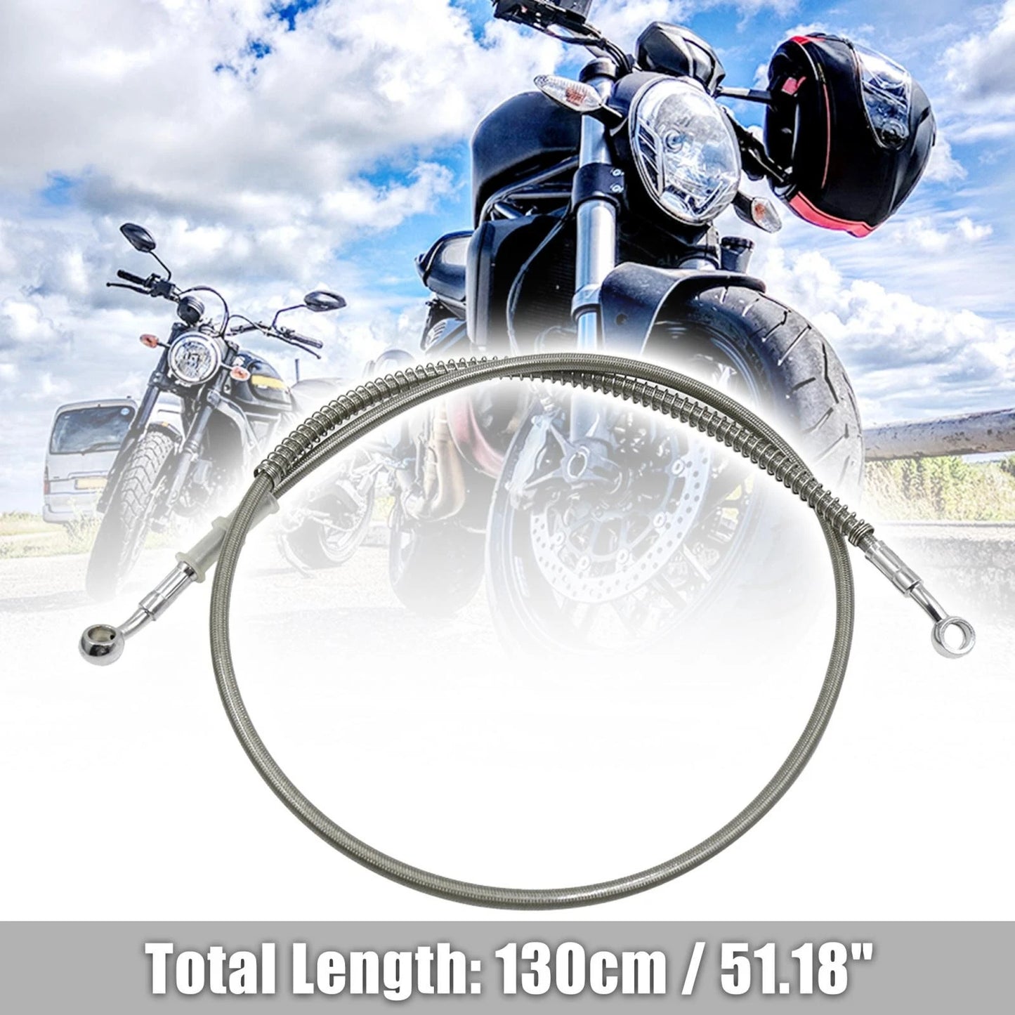 Oil Hose Line / 130cm / Stainless Steel Clutch Hydraulic for Motorcycle