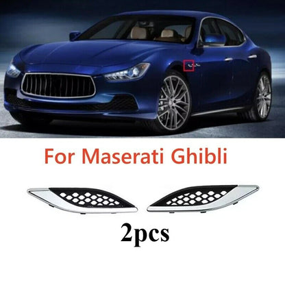 2 x Front Chrome Fender Side Air Vent Grille Trim Molding for Maserati Ghibli