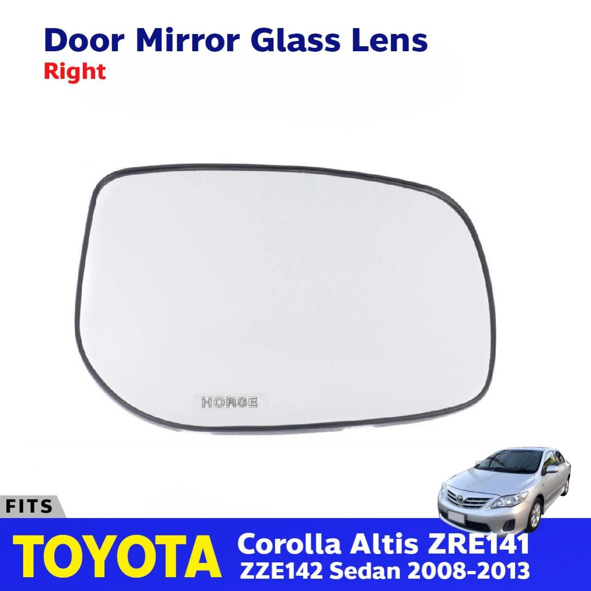Side Mirror Glass Lens Right Fits Toyota Corolla Altis Yaris Belta Sedan 2008-13