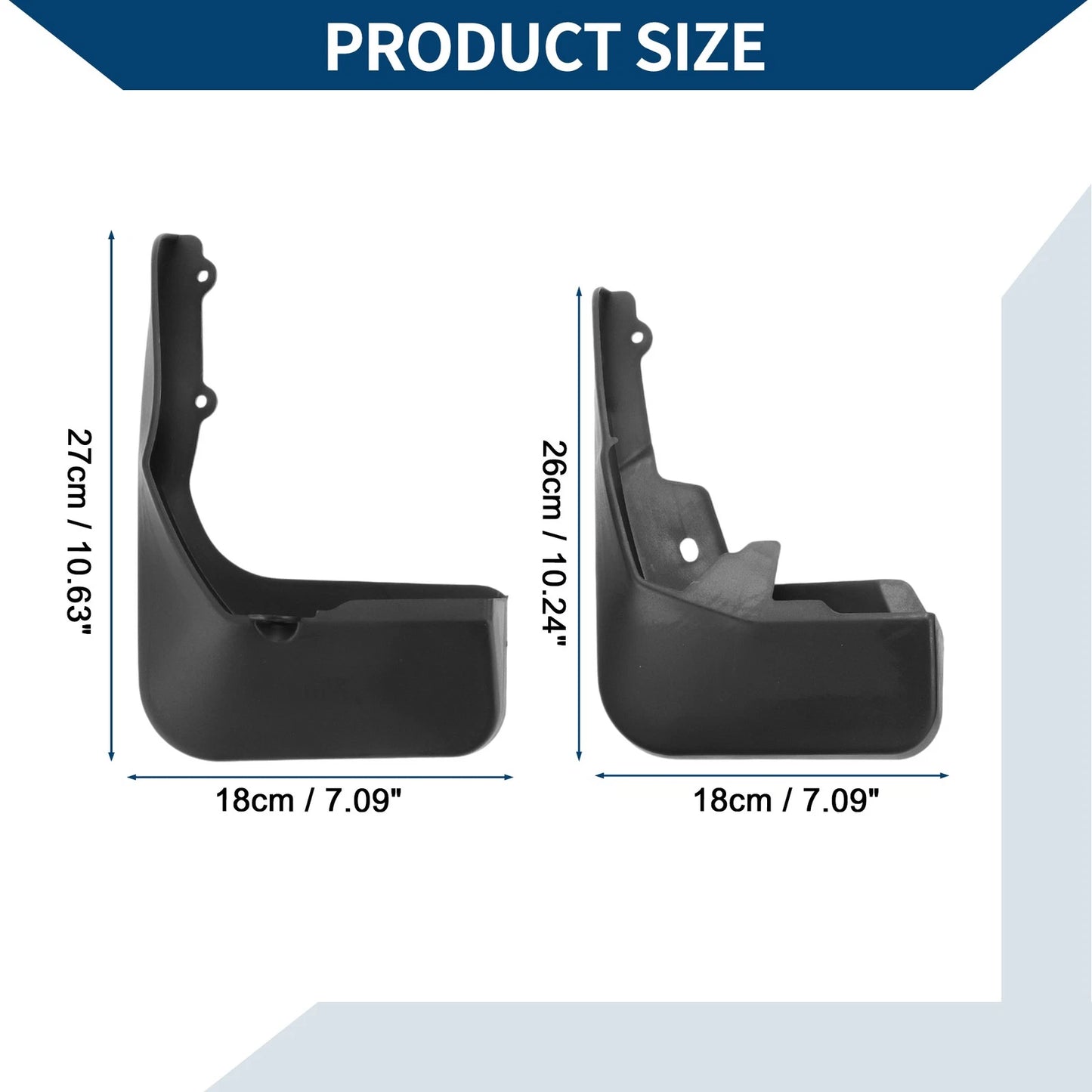 Mud Flaps Splash Guards 1 Set for Peugeot 408 (2015-2019)