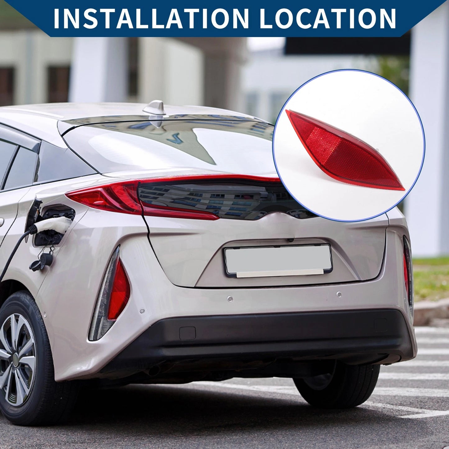 Rear Left Bumper Reflector for Toyota Prius (2019-2022) Red