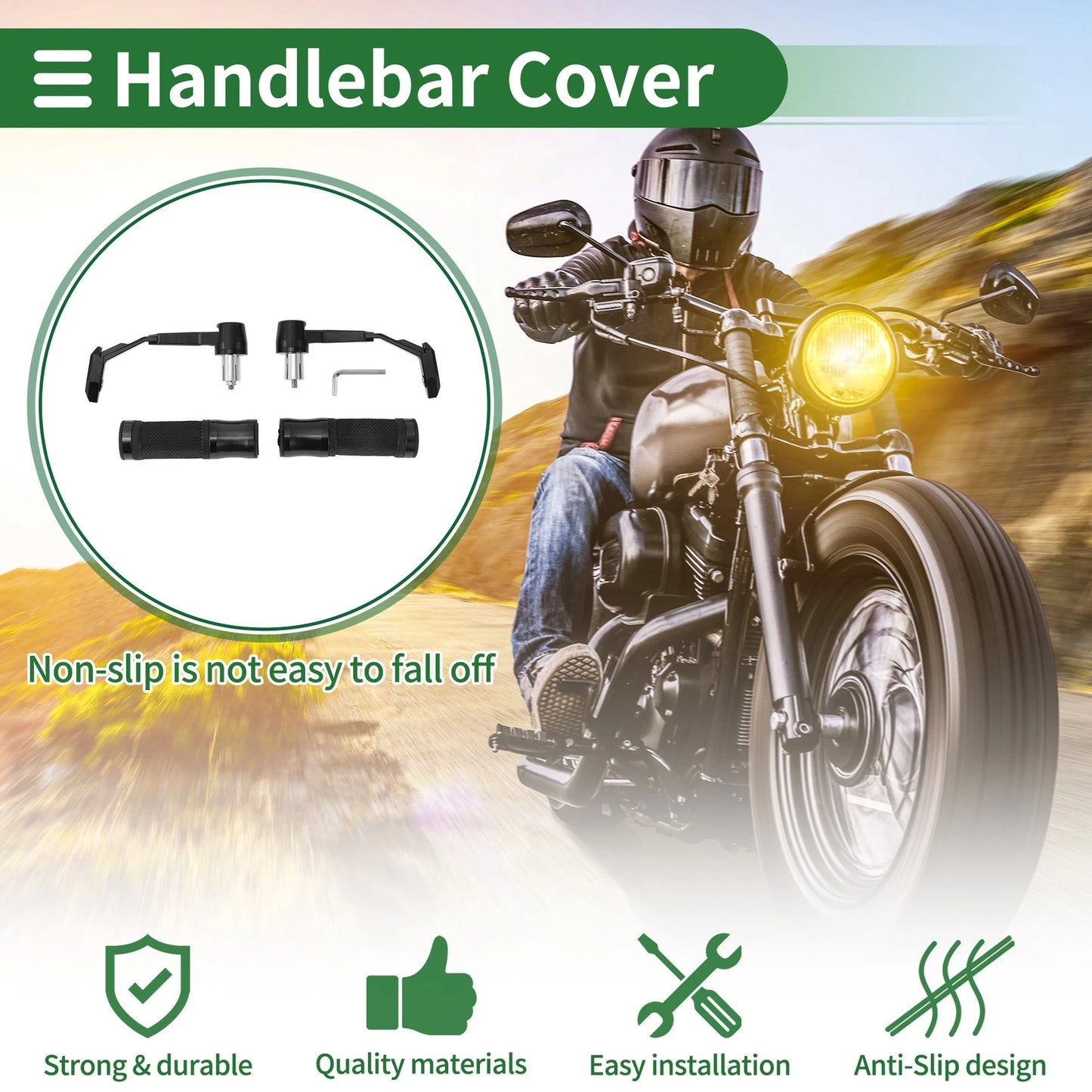 7/8" 22mm Motorcycle Hand Grips Cover Handlebar Cover Aluminum Alloy