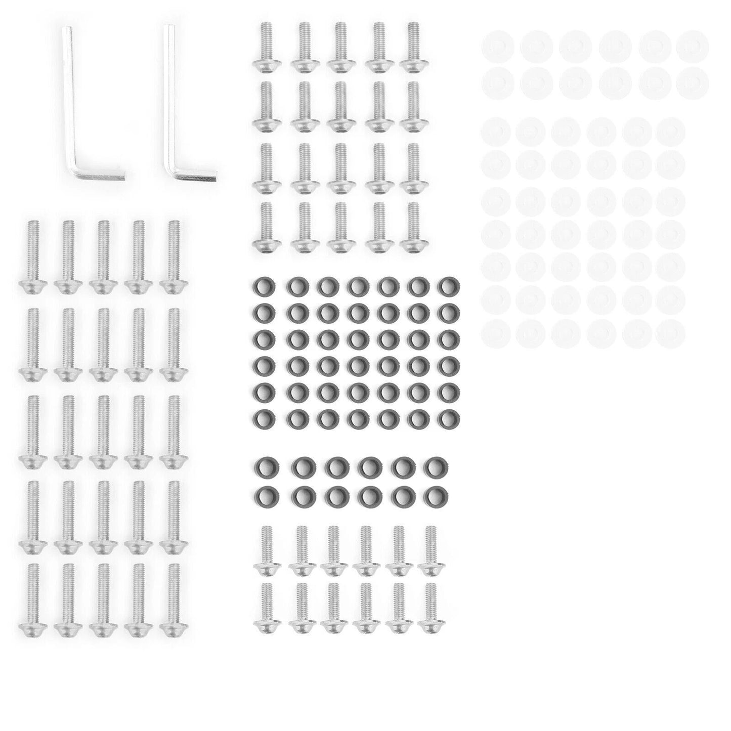 158 Piece Silver Aluminium Fairing Screw Trim Bolts Set for F2